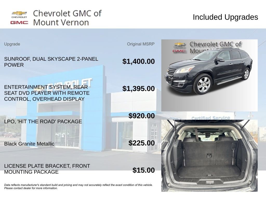 Used 2015 Chevrolet Traverse LTZ w/ LPO, 'HIT The Road' Package image 6