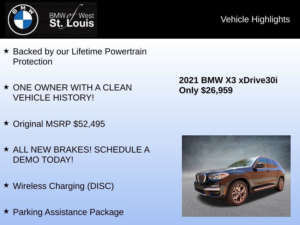 Used 2021 BMW X3 xDrive30i w/ Premium Package image 8