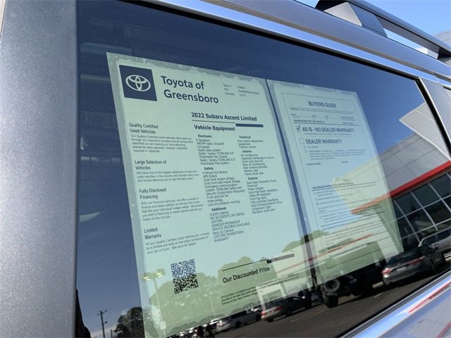 Used 2022 Subaru Ascent Limited w/ Technology Package image 38