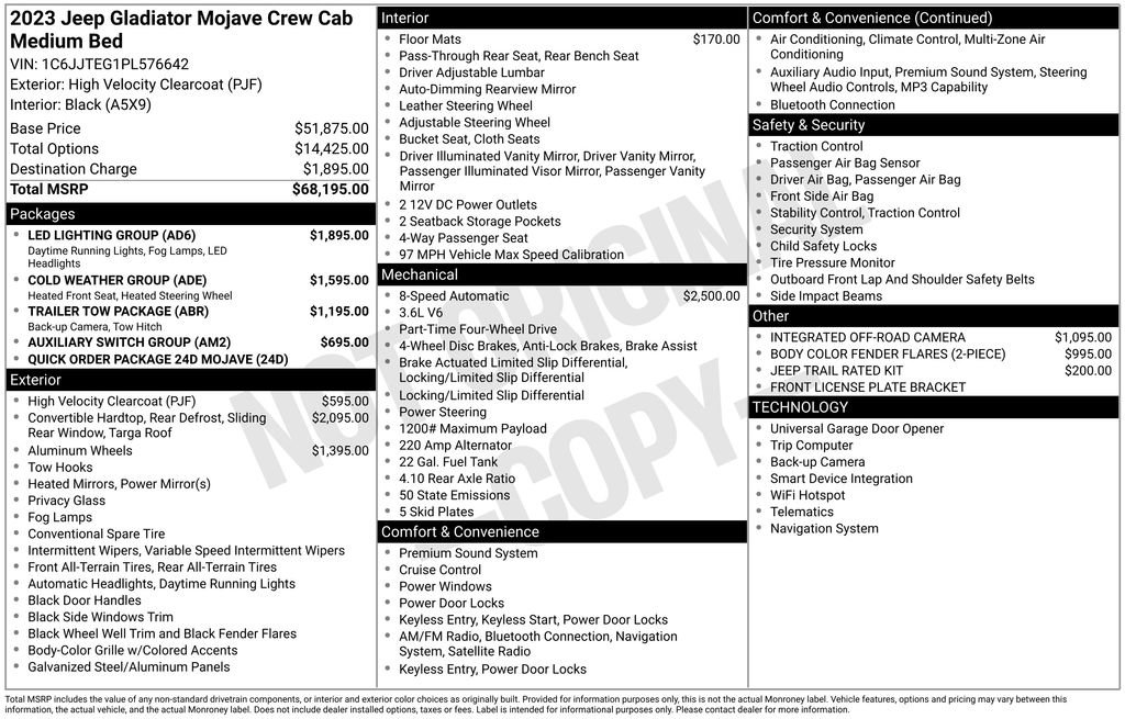 Used 2023 Jeep Gladiator Mojave w/ LED Lighting Group image 7