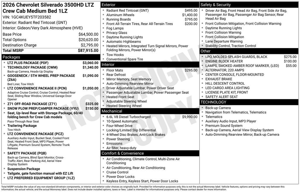 New 2026 Chevrolet Silverado 3500 LTZ w/ LTZ Plus Package AWD/4WD image 2