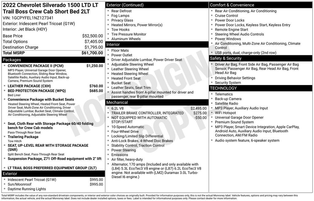 Used 2022 Chevrolet Silverado 1500 LT Trail Boss w/ Convenience Package II AWD/4WD image 32