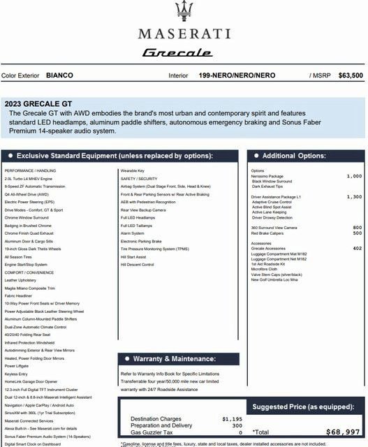 Certified 2023 Maserati Grecale GT image 2