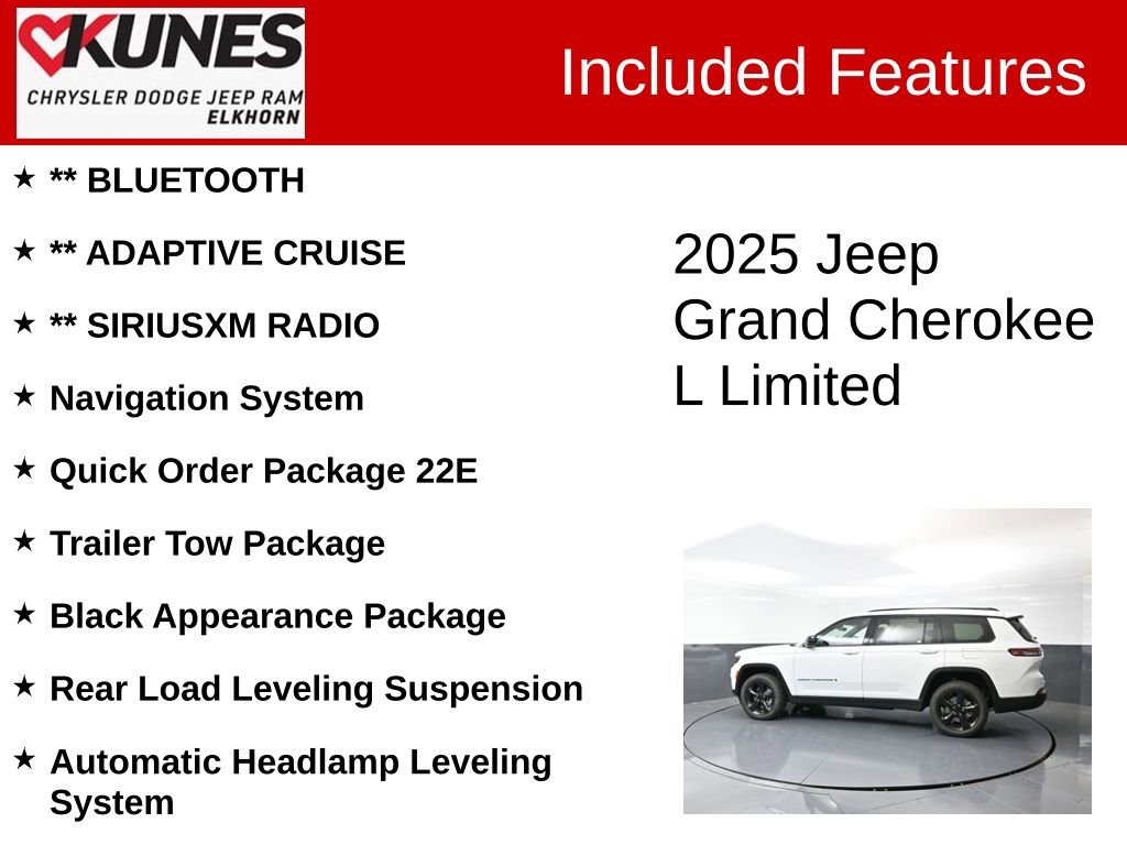 New 2025 Jeep Grand Cherokee L Limited w/ Black Appearance Package image 3