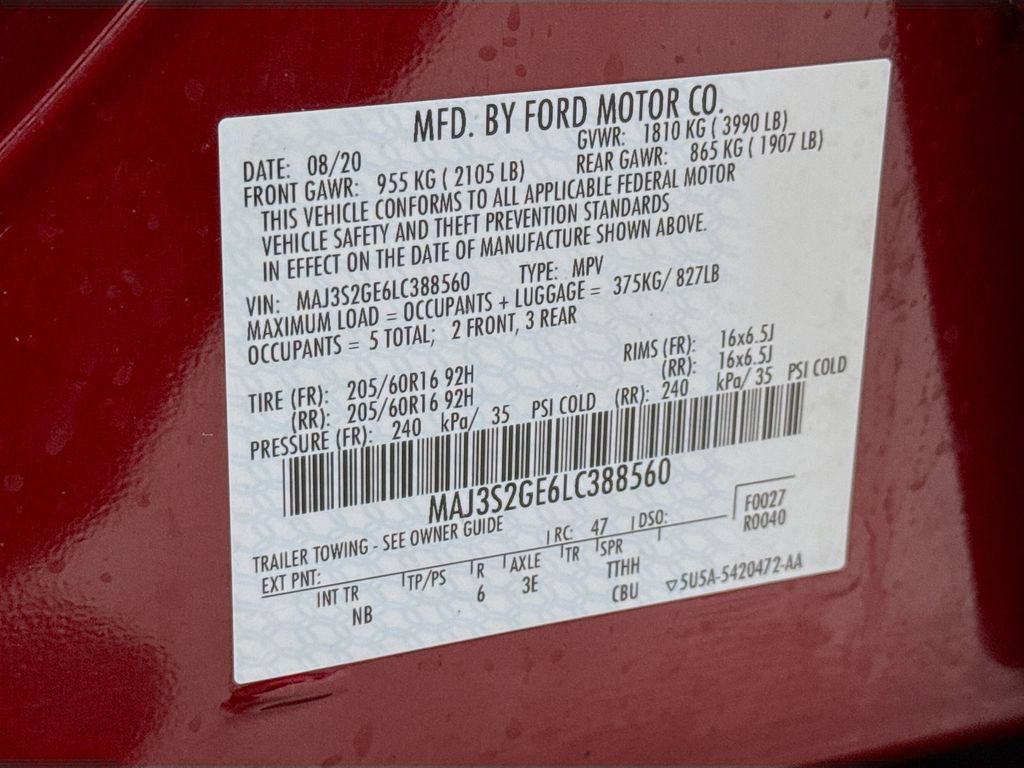 Used 2020 Ford EcoSport SE w/ SE Convenience Package FWD image 32