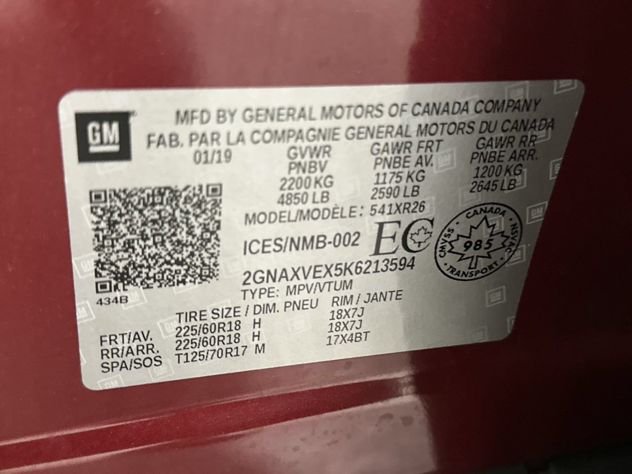 Used 2019 Chevrolet Equinox LT w/ LT True North Edition AWD/4WD image 15