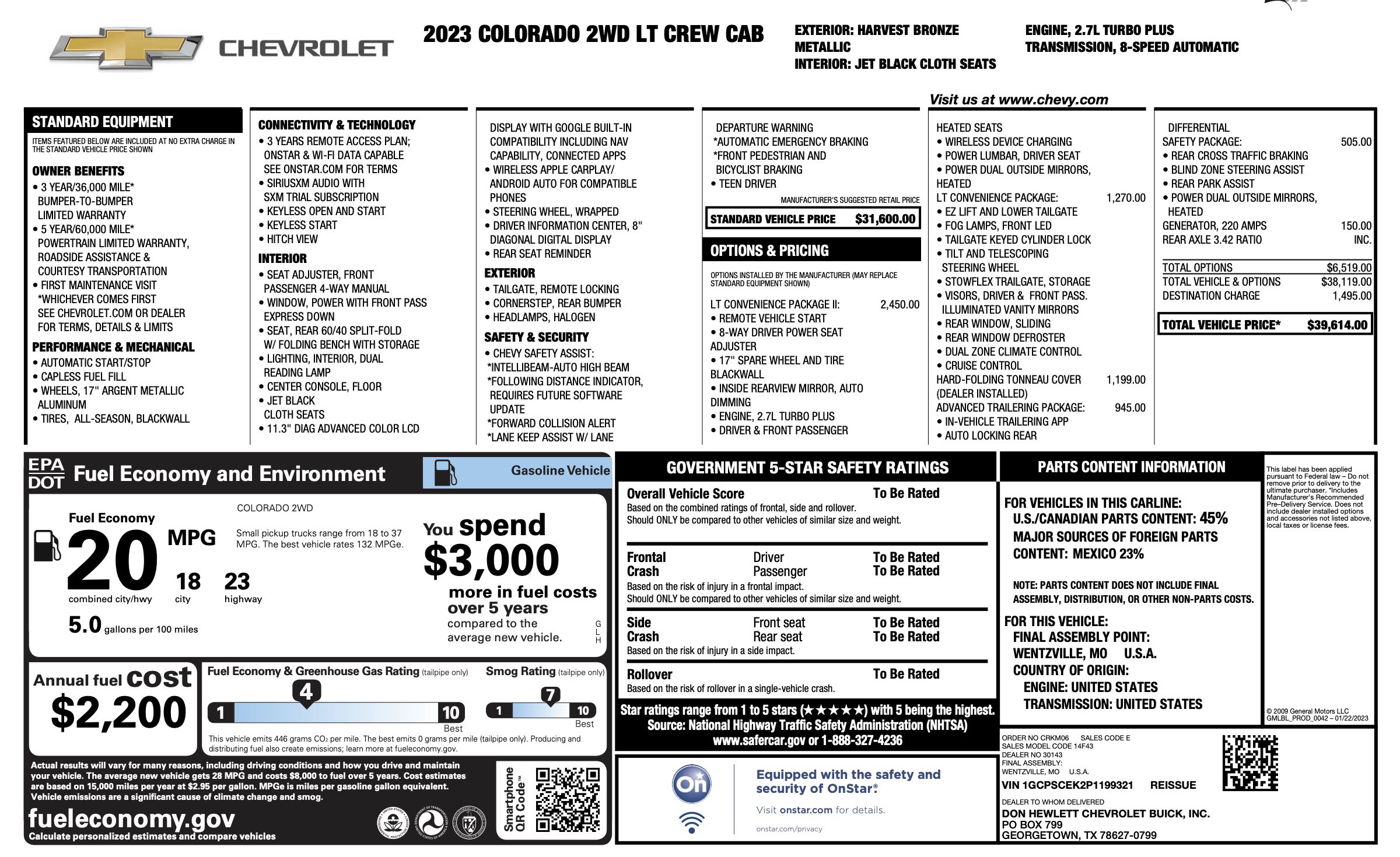 Used 2023 Chevrolet Colorado LT w/ LT Convenience Package II RWD image 5