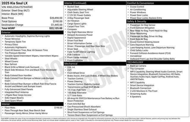 Certified 2025 Kia Soul LX FWD image 34