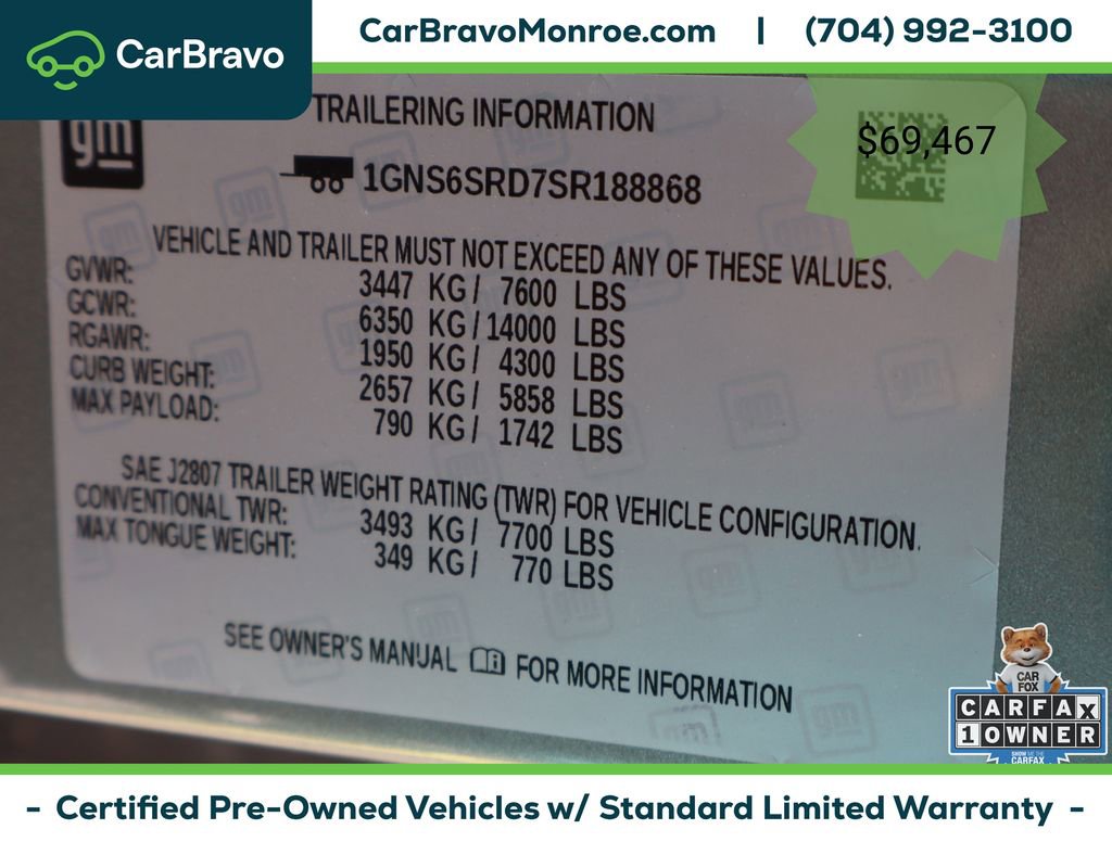 Certified 2025 Chevrolet Tahoe Premier AWD/4WD image 47