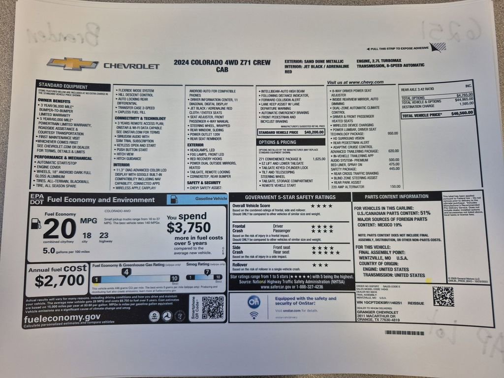 Certified 2024 Chevrolet Colorado Z71 w/ Z71 Convenience Package 2 image 38