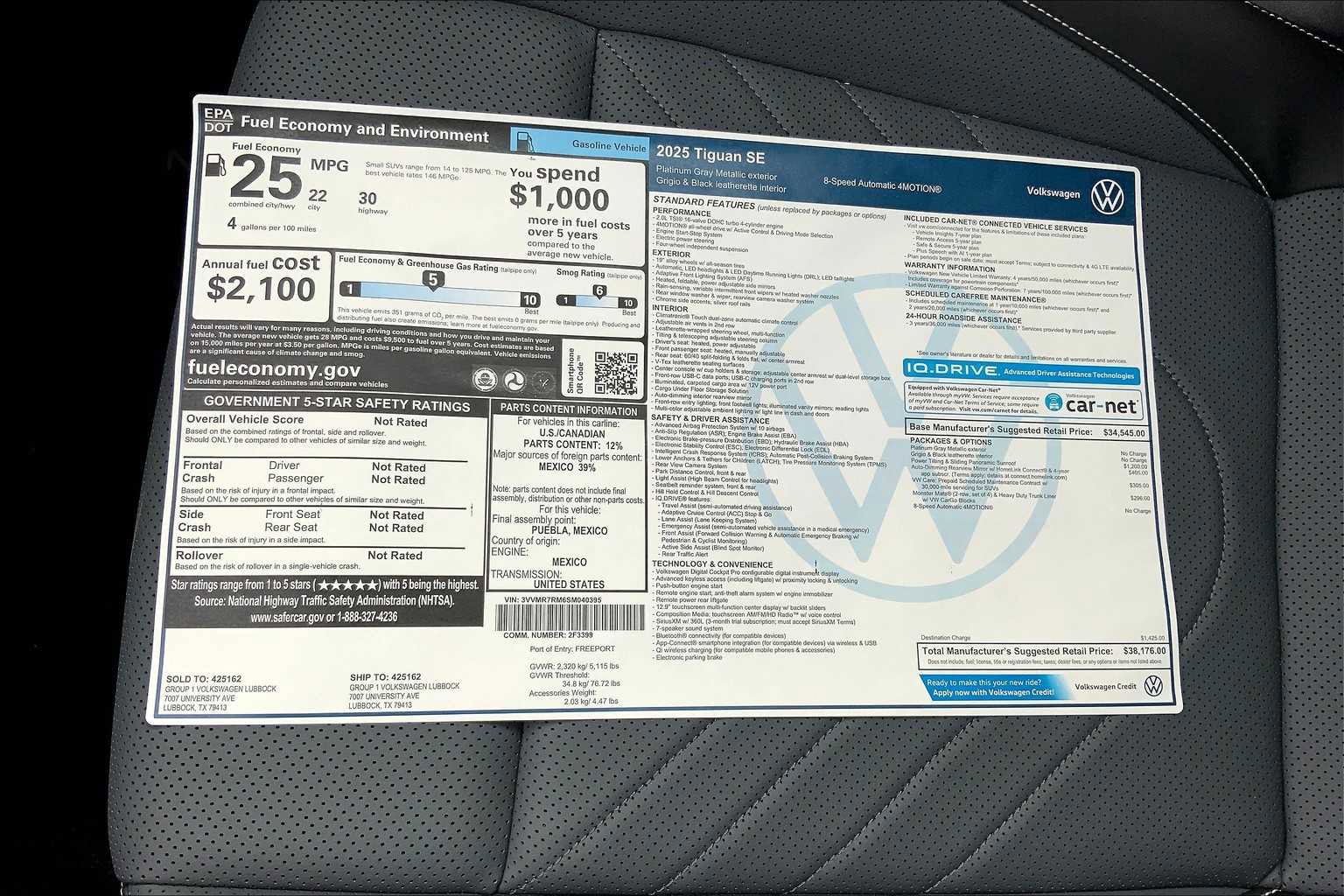New 2025 Volkswagen Tiguan SE AWD/4WD image 22