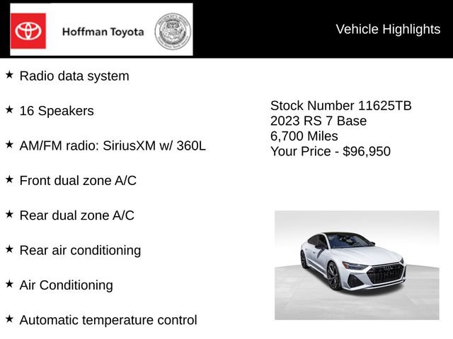 Used 2023 Audi RS 7 Sportback AWD/4WD image 15