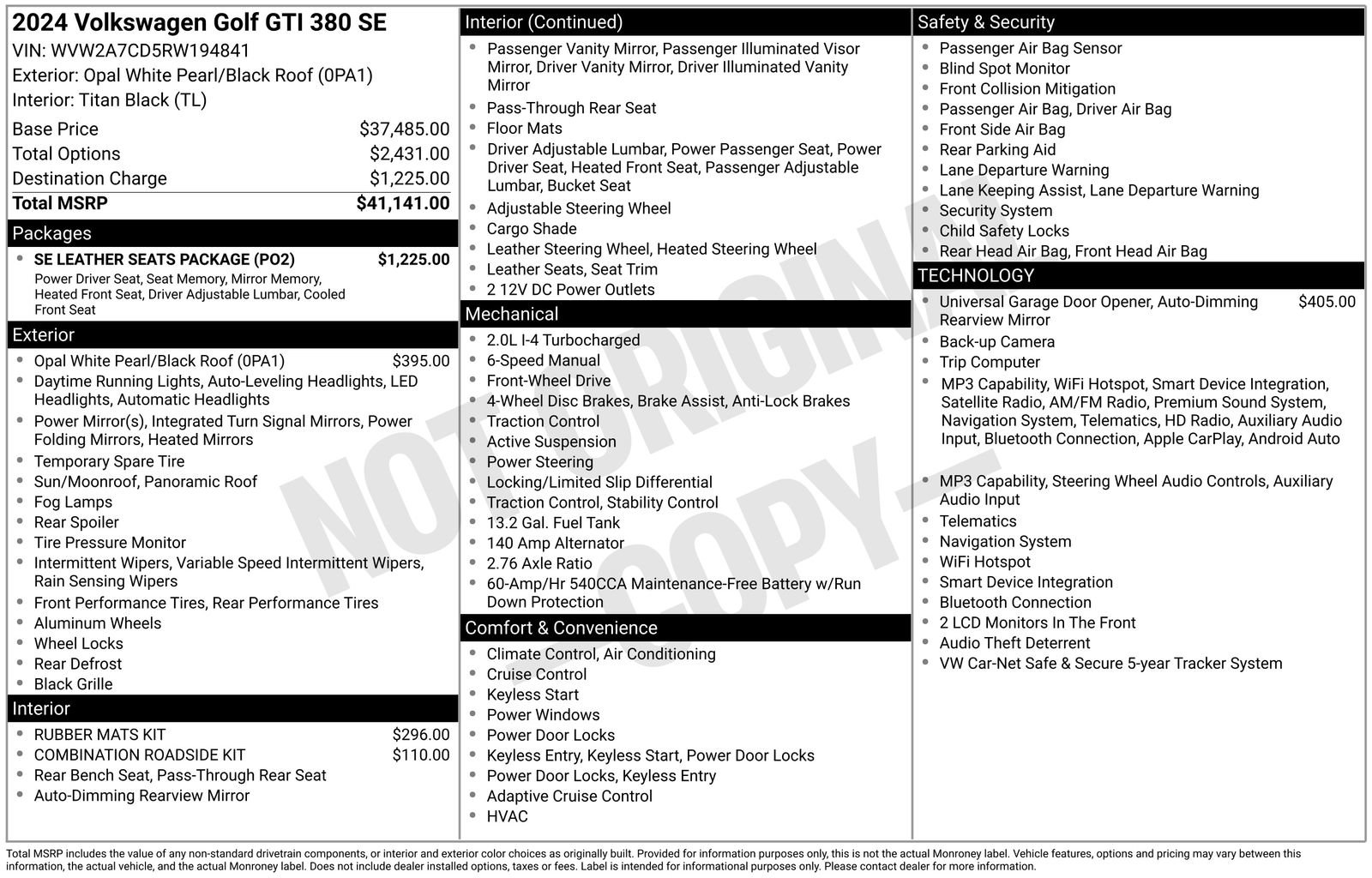 Used 2024 Volkswagen GTI SE w/ SE Leather Seats Package FWD image 3