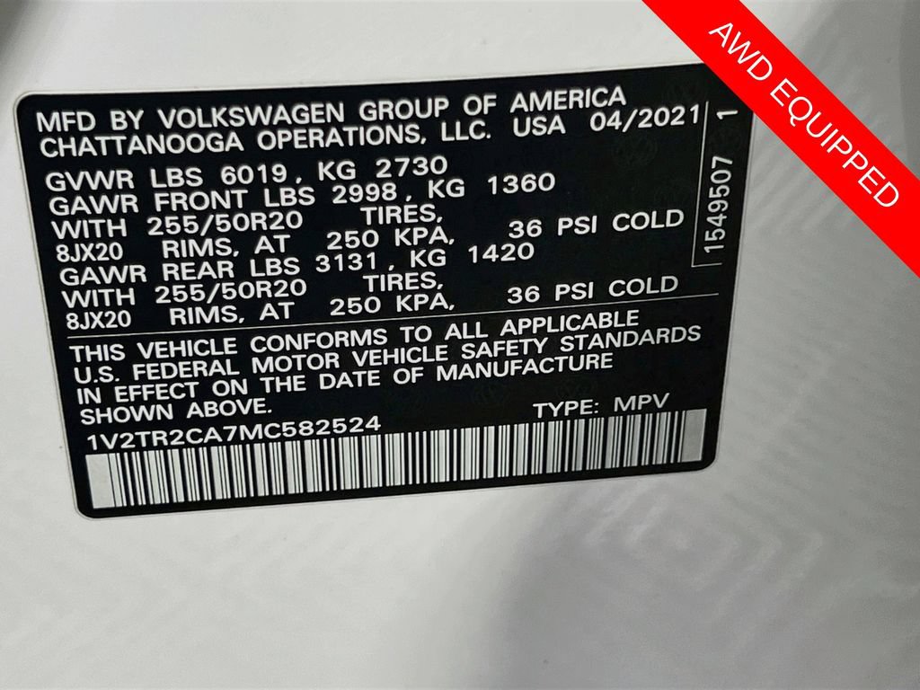 Used 2021 Volkswagen Atlas SEL Premium AWD/4WD image 33