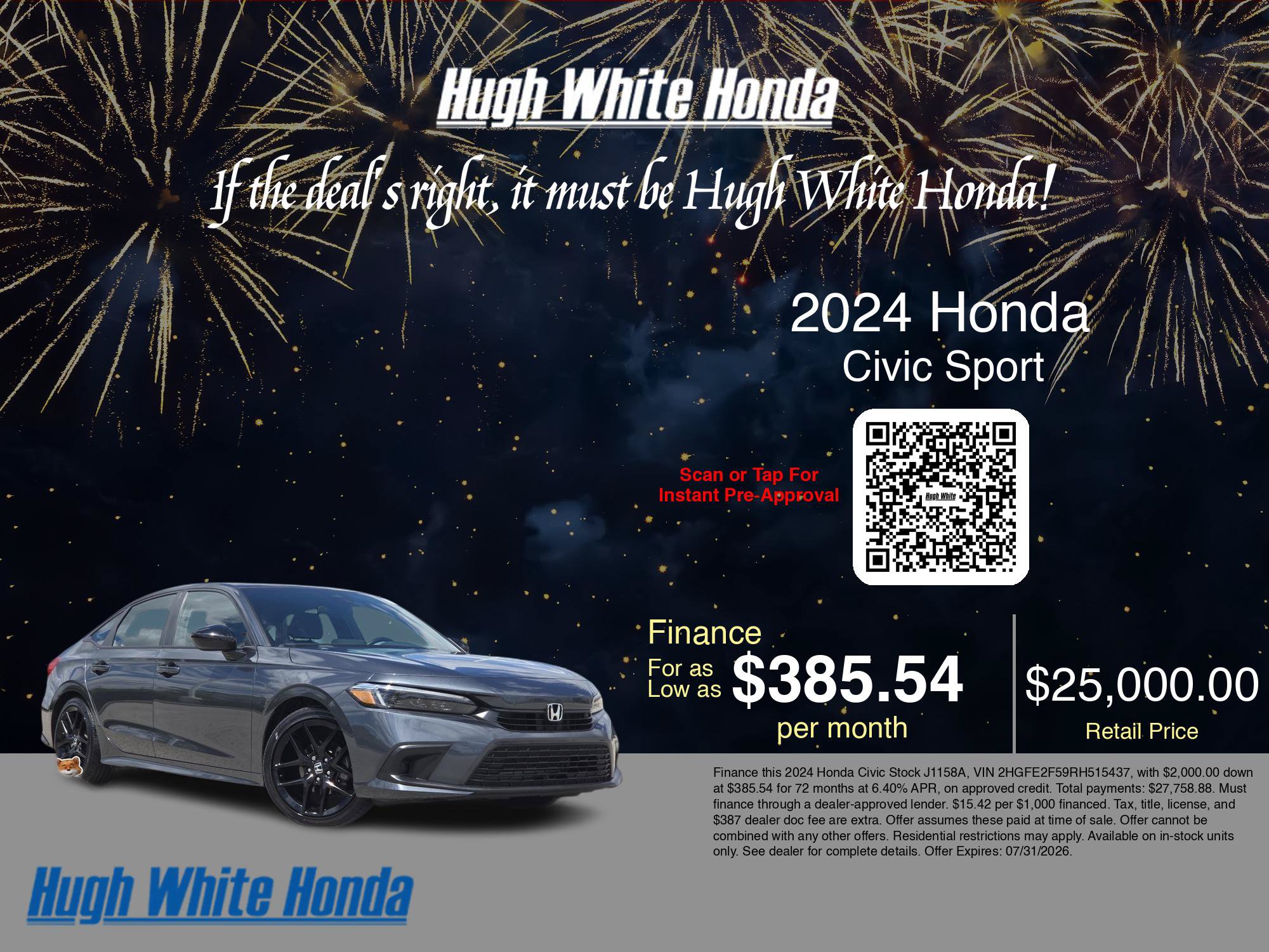 Used 2024 Honda Civic Sport image 3