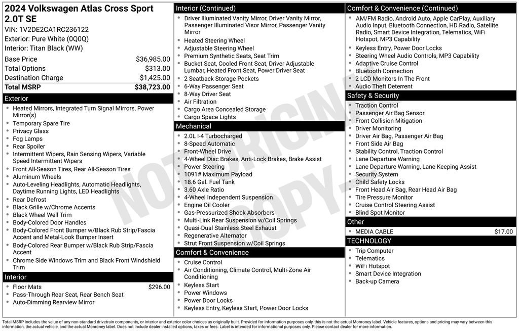 Used 2024 Volkswagen Atlas Cross Sport SE FWD image 33