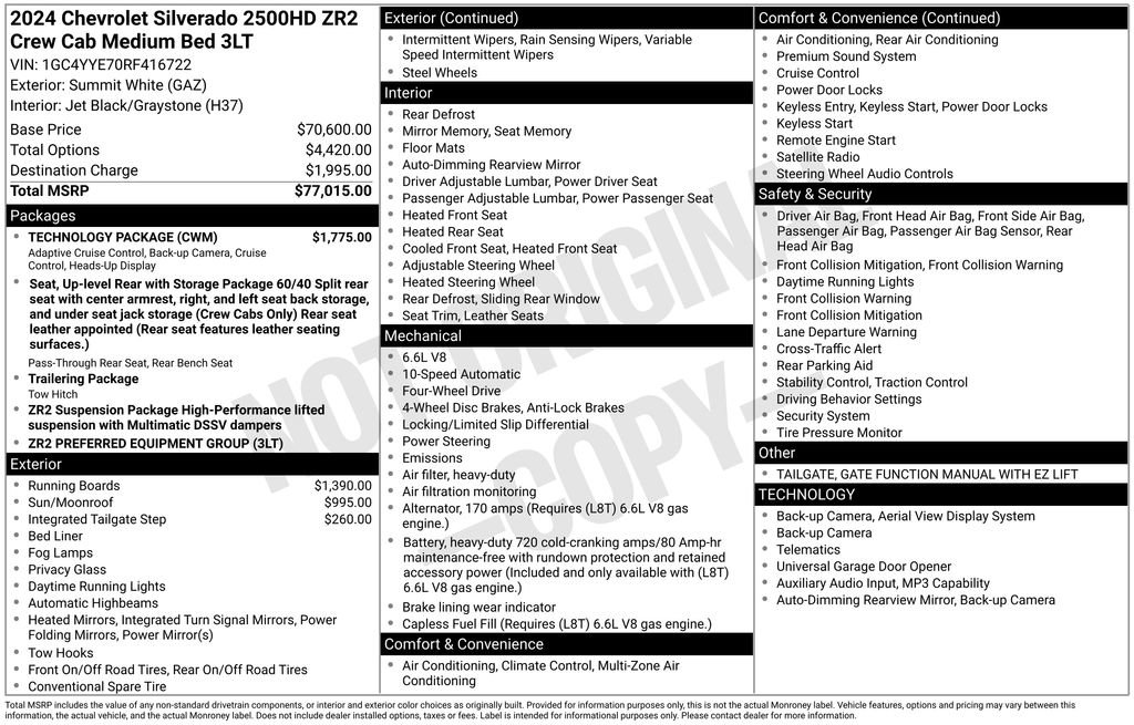 Used 2024 Chevrolet Silverado 2500 ZR2 w/ Technology Package AWD/4WD image 14