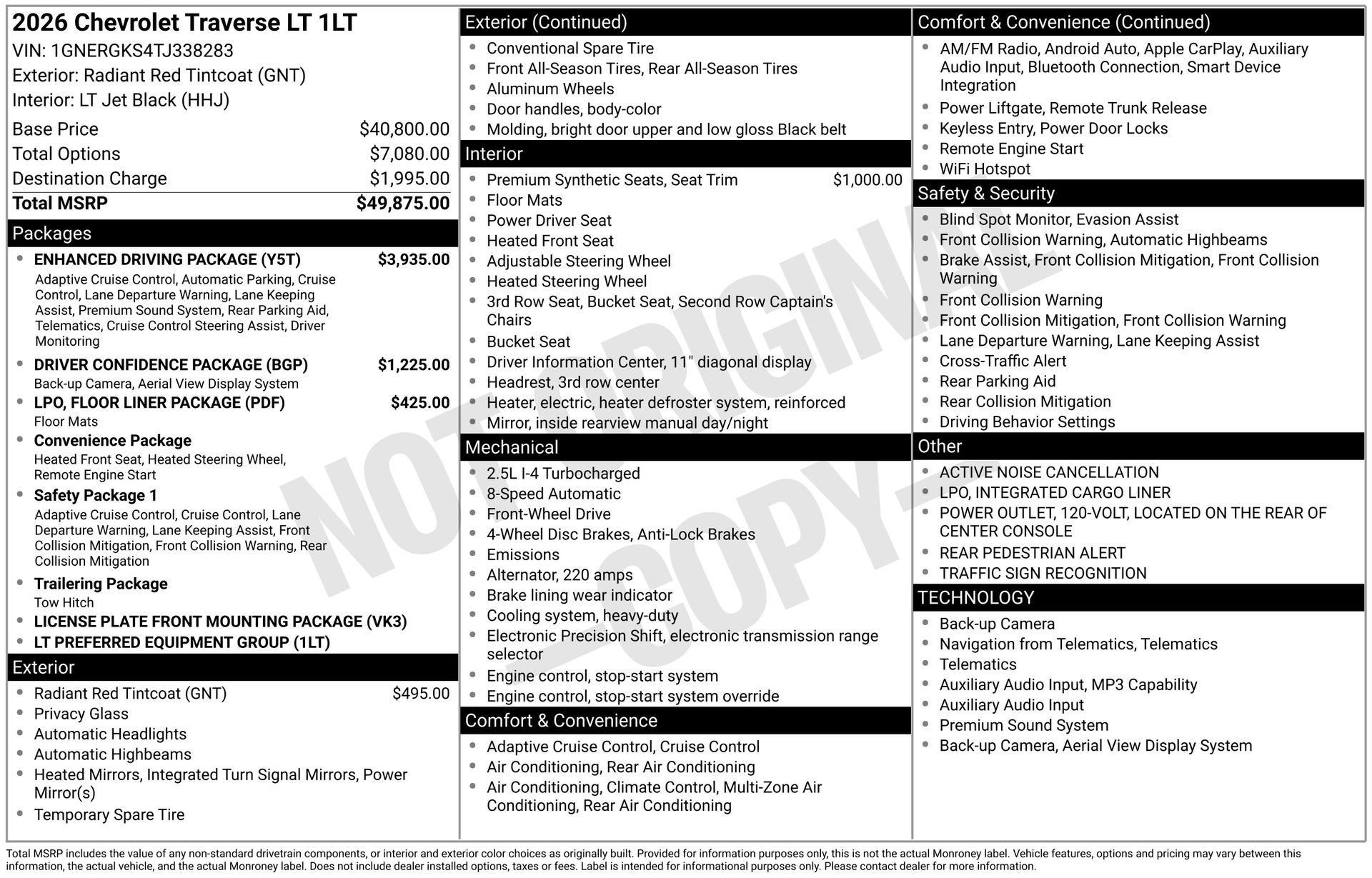 New 2026 Chevrolet Traverse LT w/ Enhanced Driving Package FWD image 5