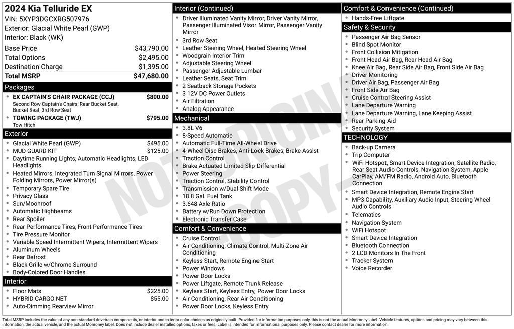 Certified 2024 Kia Telluride EX w/ EX Captain's Chair Package AWD/4WD image 26