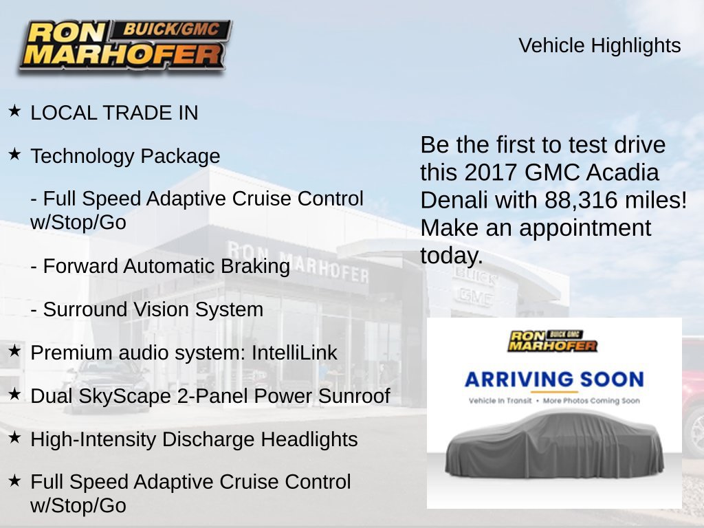 Used 2017 GMC Acadia Denali w/ Technology Package AWD/4WD image 3