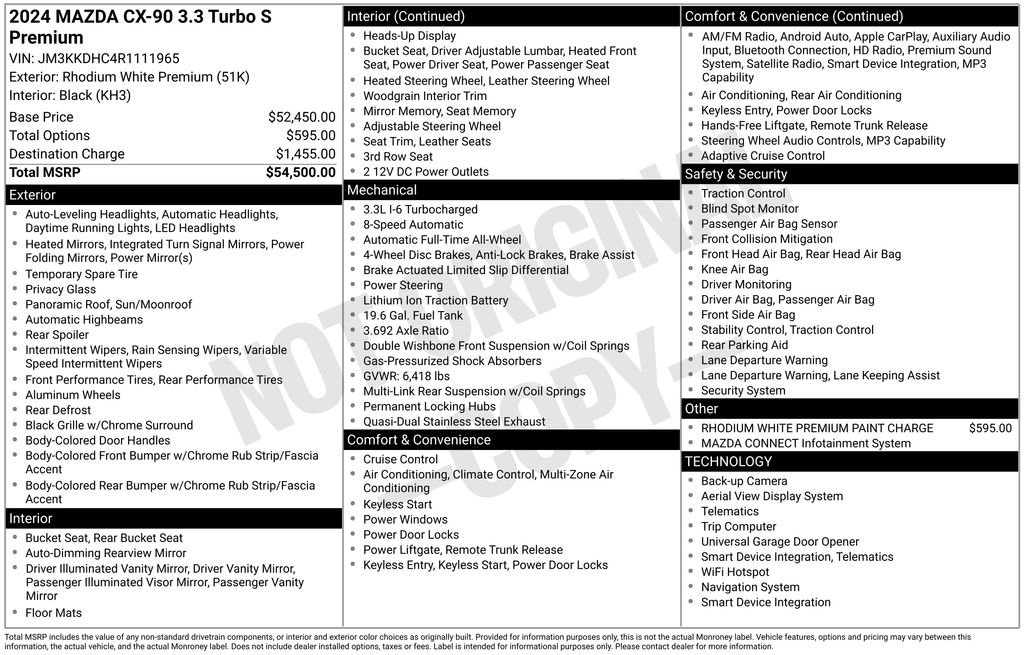Certified 2024 MAZDA CX-90 3.3 Turbo S w/ Premium Package AWD/4WD image 12