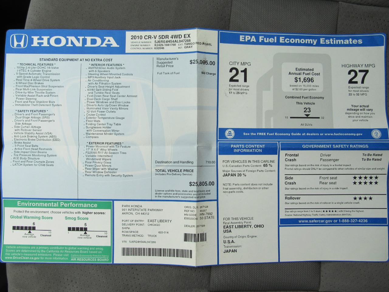 Used 2010 Honda CR-V EX image 22