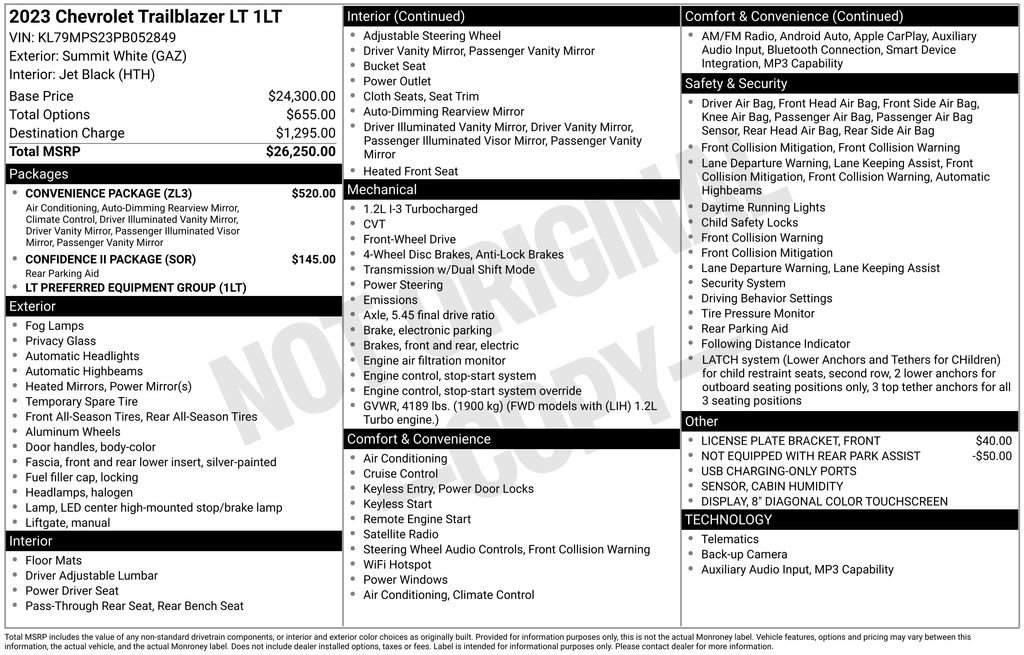 Used 2023 Chevrolet TrailBlazer LT w/ Convenience Package image 2