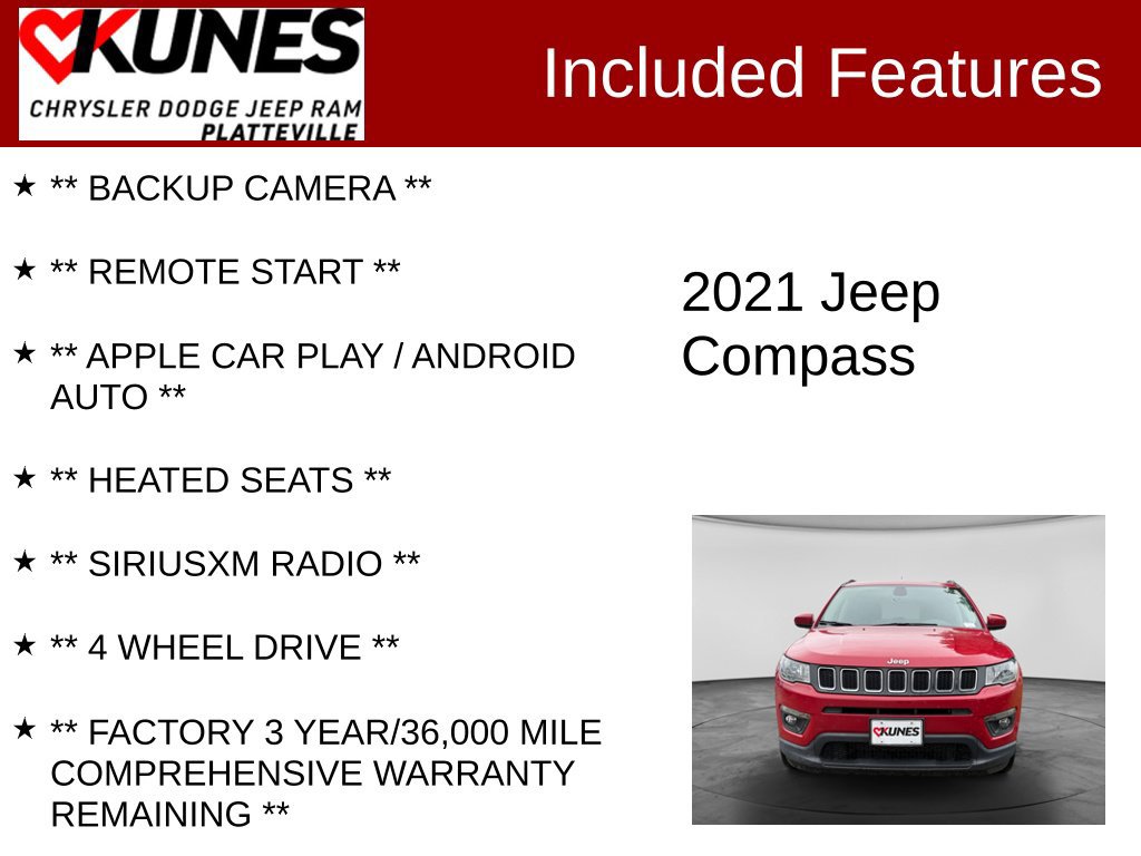 Used 2021 Jeep Compass Latitude w/ Convenience Group AWD/4WD image 2