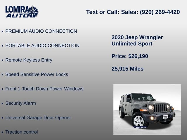 Used 2020 Jeep Wrangler Unlimited Sport w/ Cold Weather Group AWD/4WD image 33