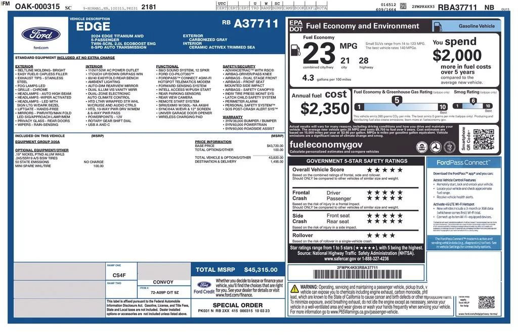 Used 2024 Ford Edge Titanium AWD/4WD image 2