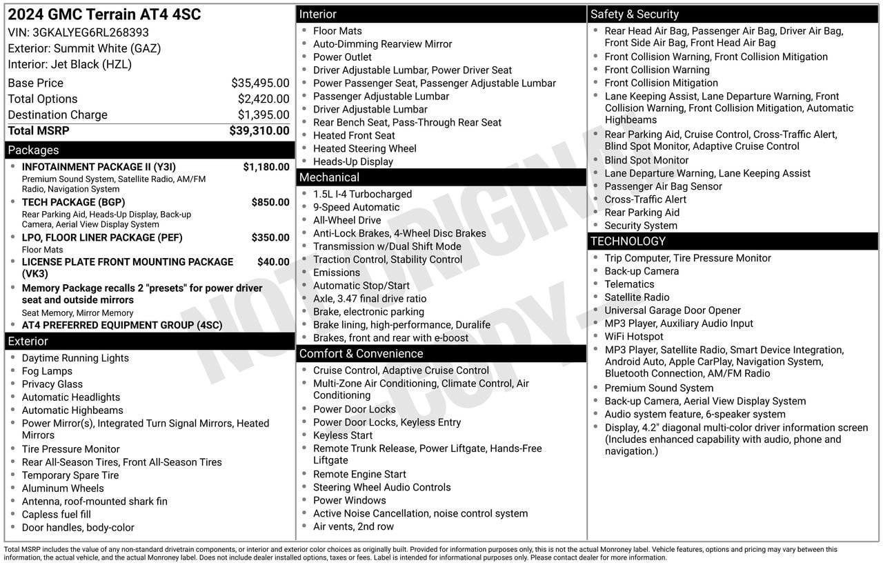 Certified 2024 GMC Terrain AT4 w/ Infotainment Package II AWD/4WD image 31