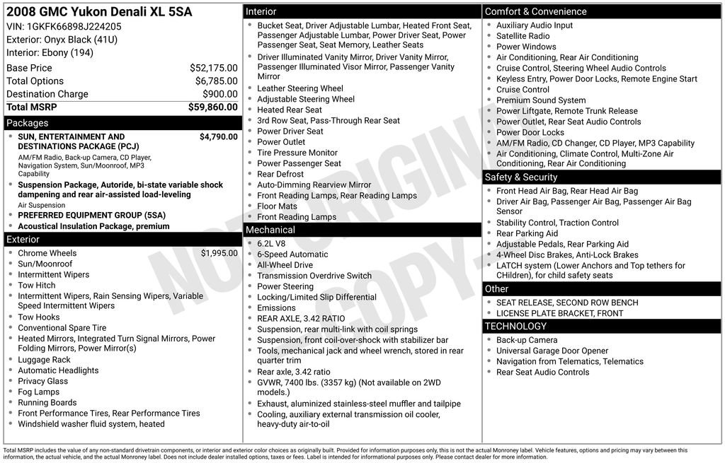 Used 2008 GMC Yukon XL Denali AWD/4WD image 3