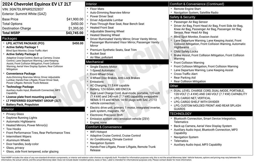 Used 2024 Chevrolet Equinox EV LT w/ LPO, Active Package FWD image 15