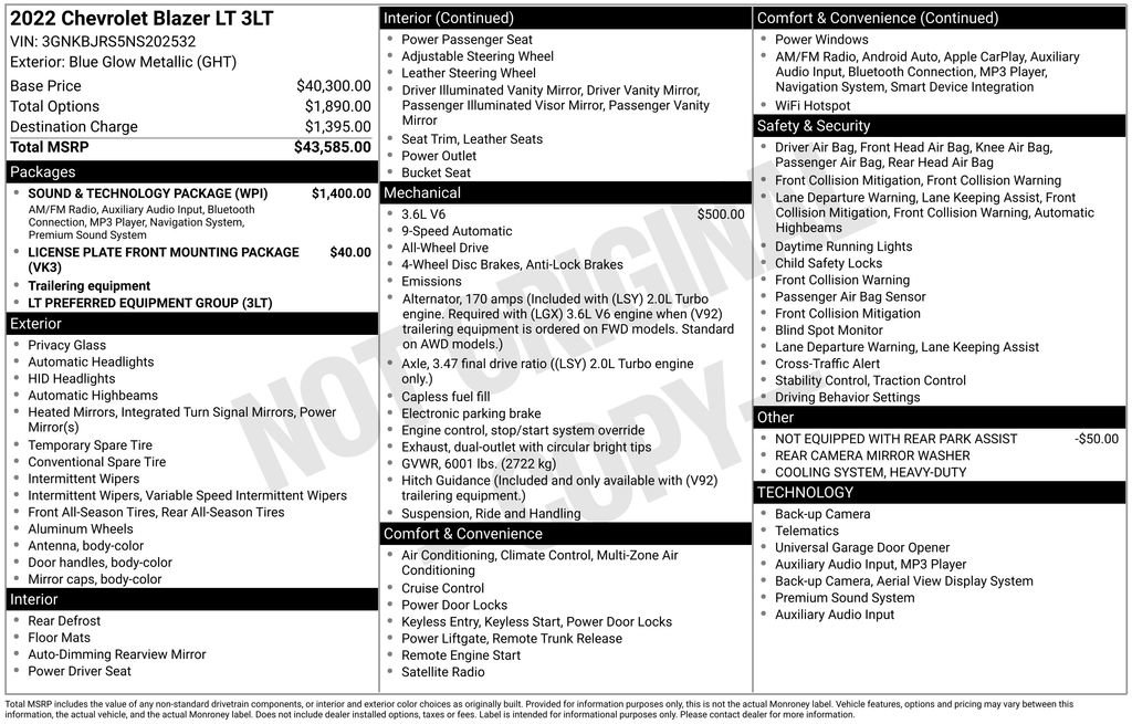 Certified 2022 Chevrolet Blazer LT w/ Sound & Technology Package image 4