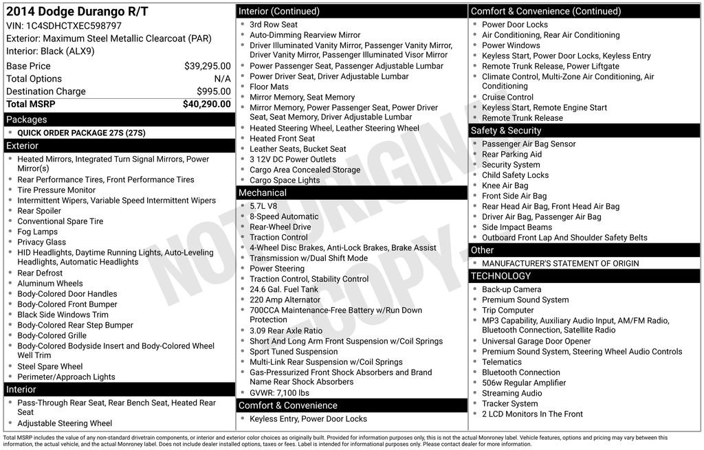 Used 2014 Dodge Durango R/T RWD image 2