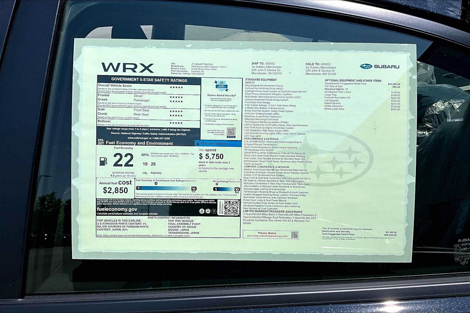New 2026 Subaru WRX Premium AWD/4WD image 18