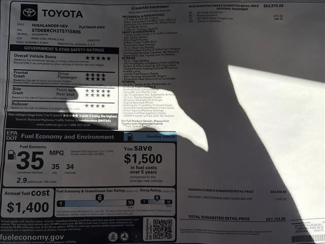 New 2026 Toyota Highlander Platinum AWD/4WD image 26