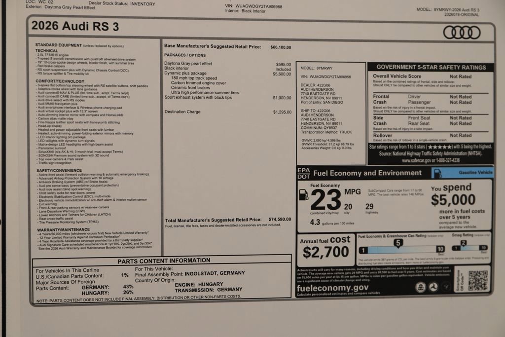 New 2026 Audi RS 3 image 32