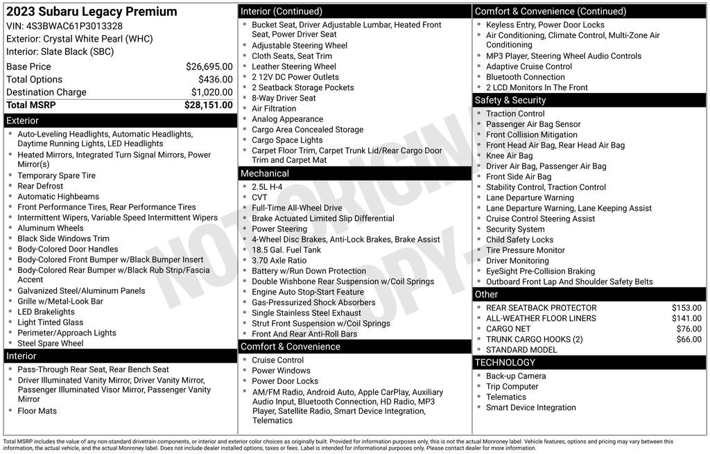 Used 2023 Subaru Legacy Premium image 36