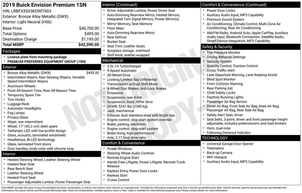 Used 2019 Buick Envision Premium image 43
