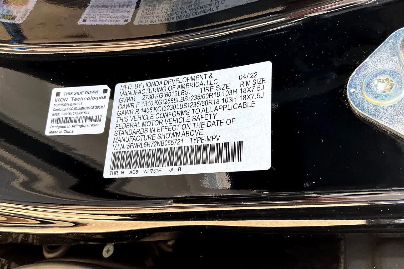 Used 2022 Honda Odyssey EX-L image 36
