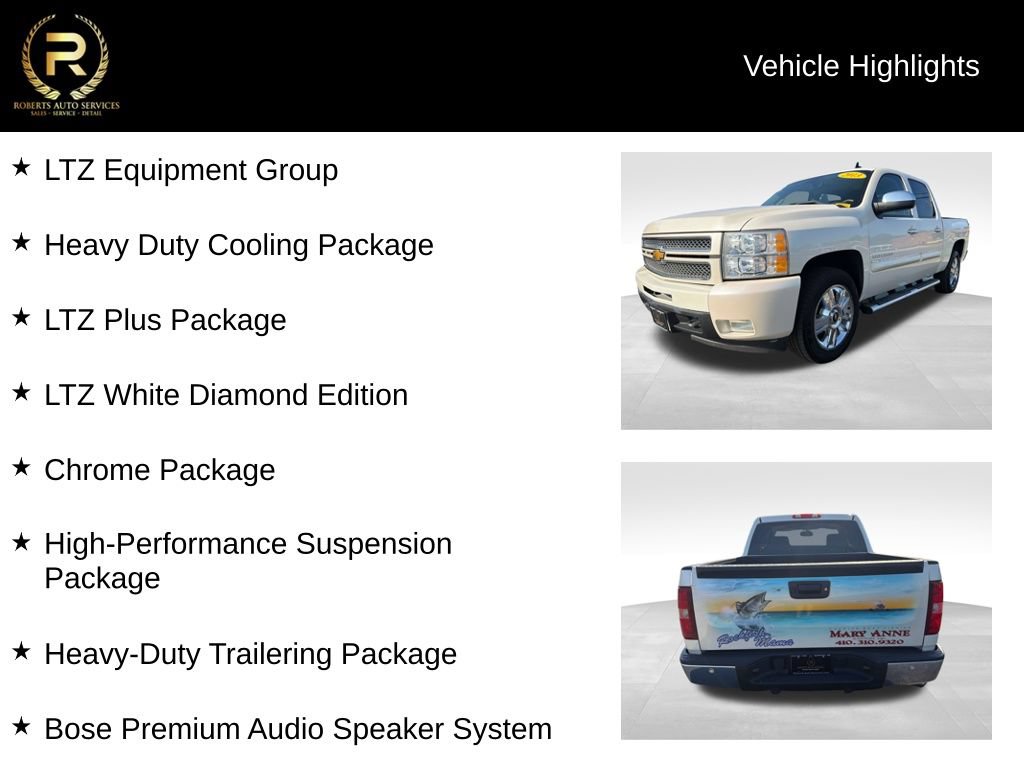 Used 2013 Chevrolet Silverado 1500 LTZ w/ LTZ White Diamond Edition AWD/4WD image 9