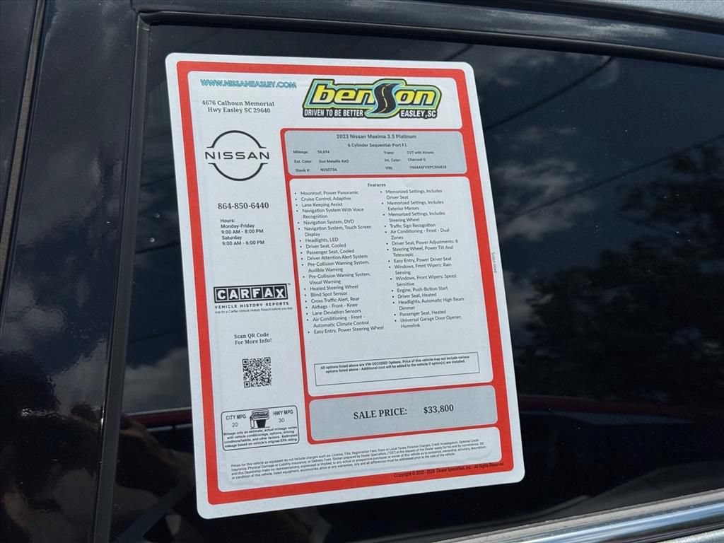 Certified 2023 Nissan Maxima Platinum w/ Sport Mat Group FWD image 26