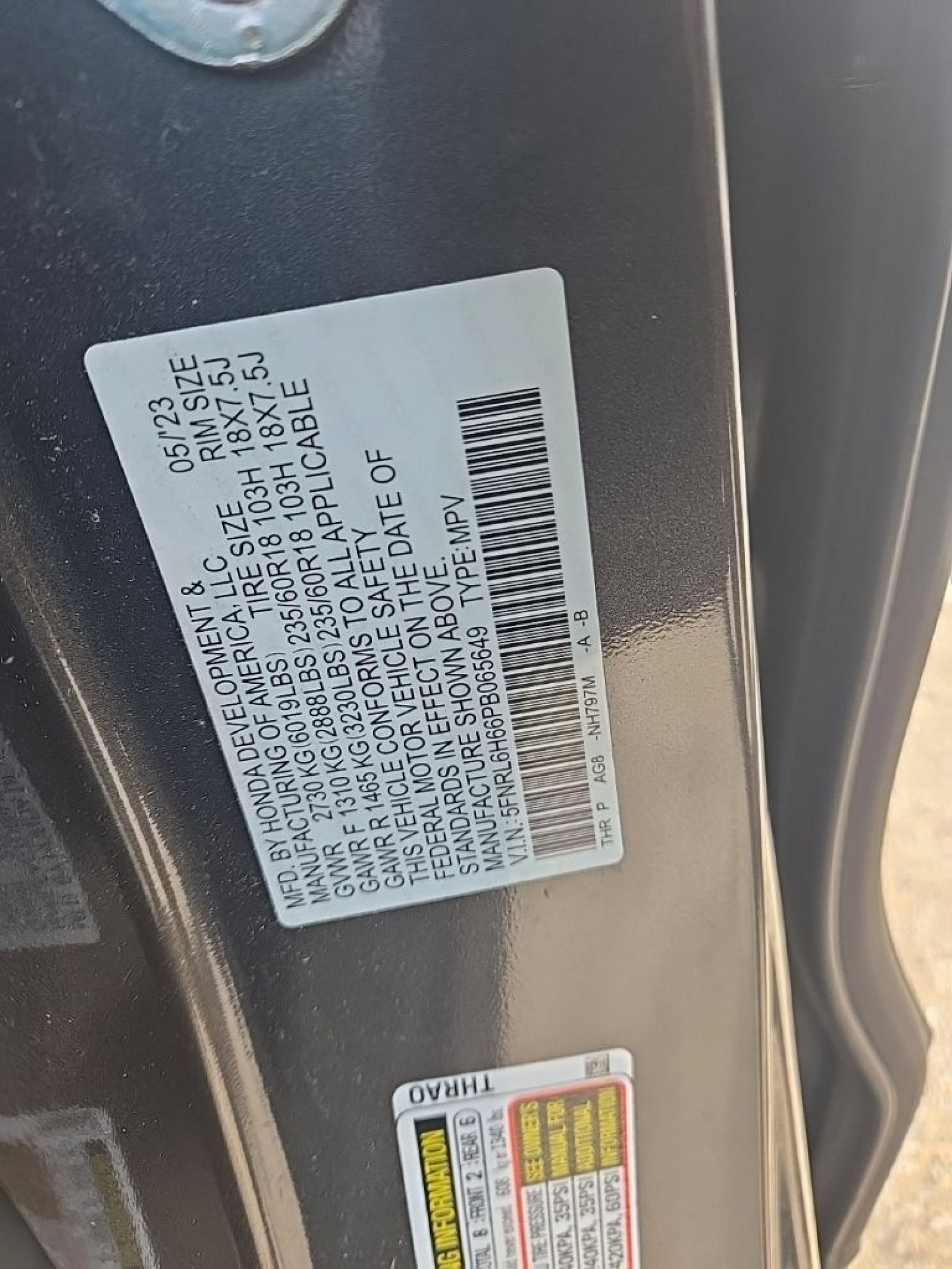 Certified 2023 Honda Odyssey EX-L image 14