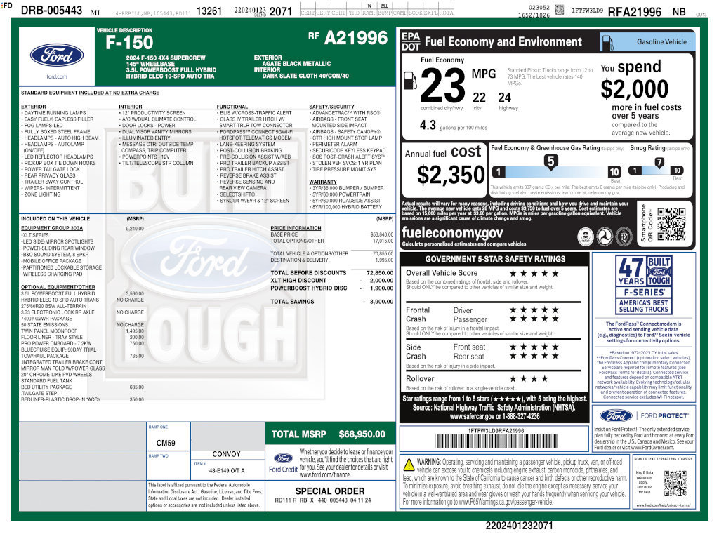 Used 2024 Ford F150 XLT w/ Equipment Group 303A High AWD/4WD image 4