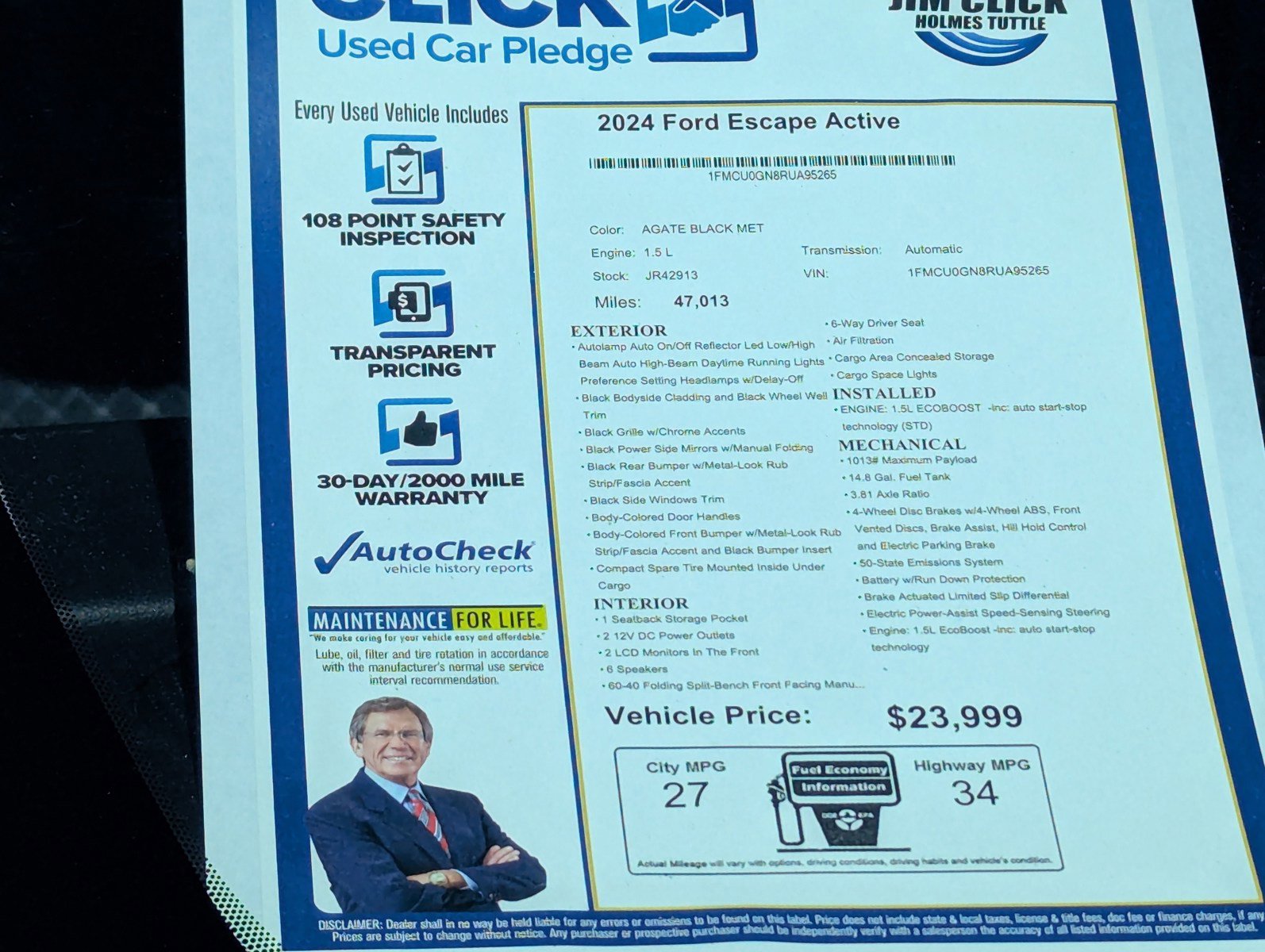 Certified 2024 Ford Escape Active FWD image 13