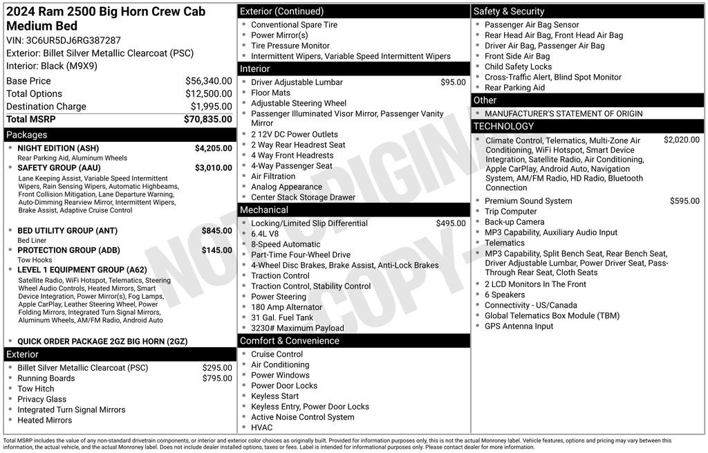 Used 2024 RAM 2500 Big Horn w/ Night Edition AWD/4WD image 5