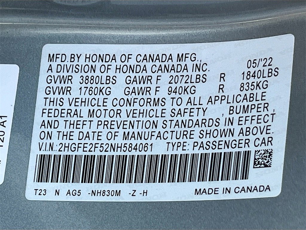 Used 2022 Honda Civic Sport image 28