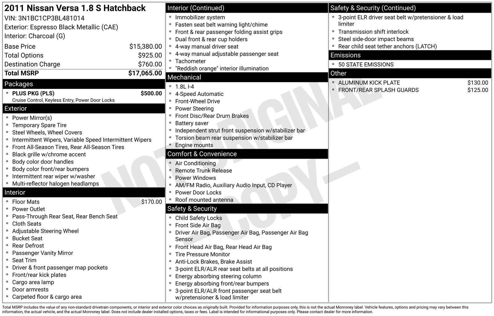 Used 2011 Nissan Versa 1.8 S w/ Plus Pkg image 32