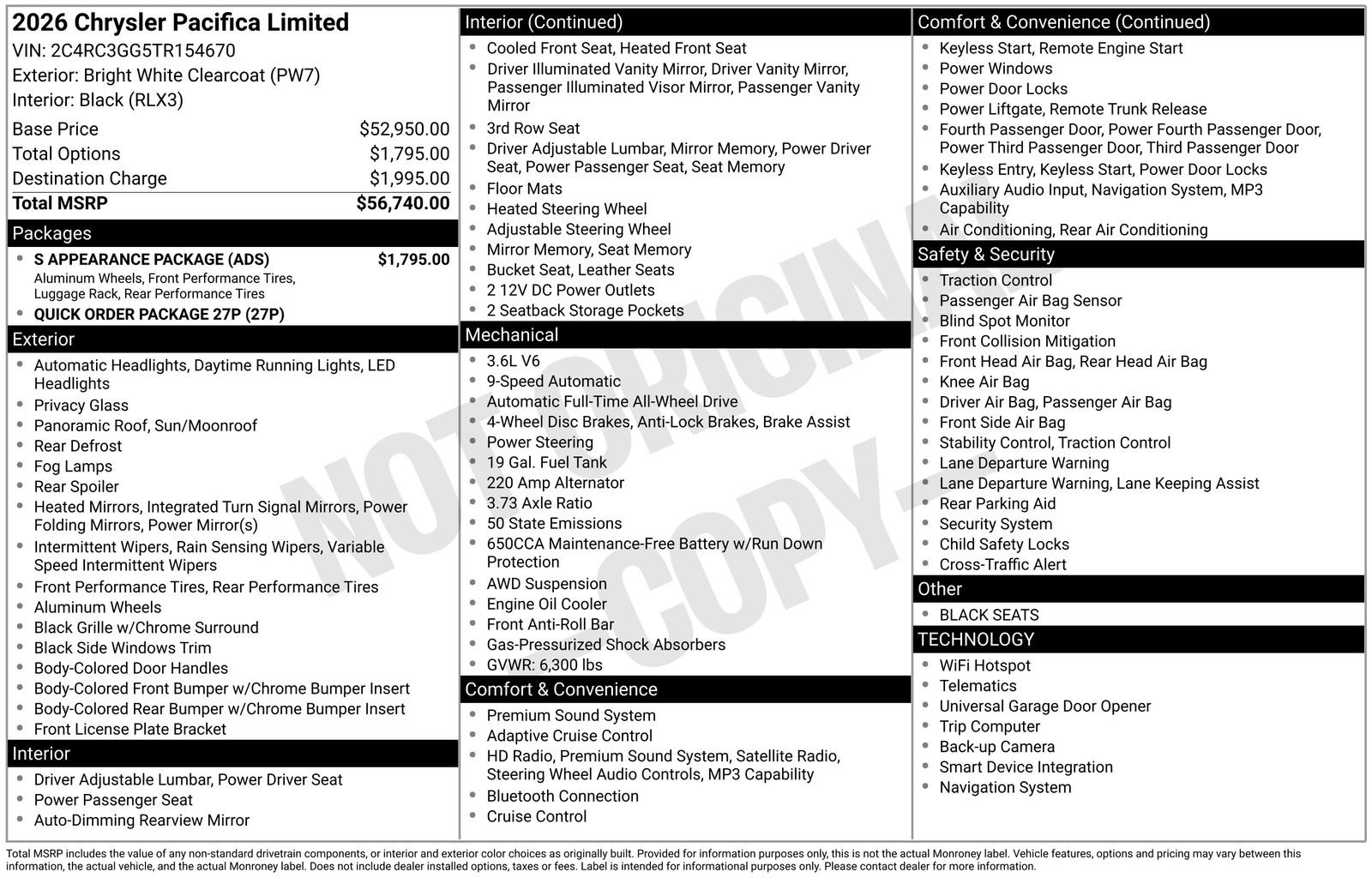 Used 2026 Chrysler Pacifica Limited w/ S Appearance Package AWD/4WD image 4
